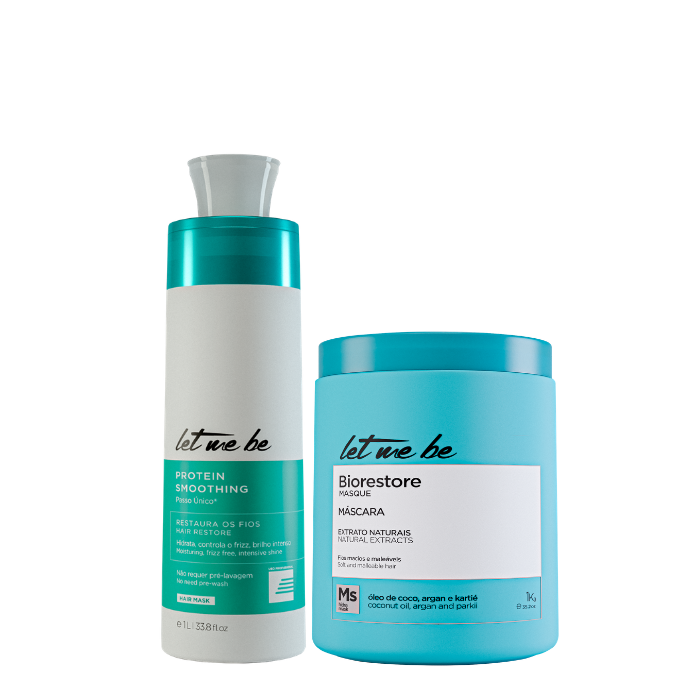 Proteinglättung Einzelschritt | 1L + Ultra feuchtigkeitsspendende Biorestore -Maske | 1 kg