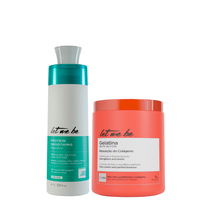 Proteinglättung Einzelschritt | 1L + Gelatine Maske - Hydratation und Ersatz von Kollagen | 1 kg