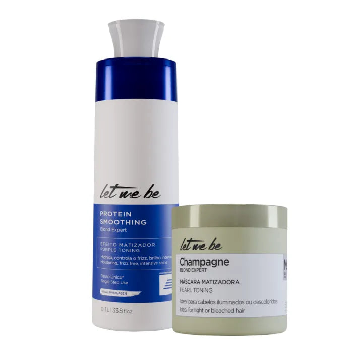 Blonde Expertenschritt -Glattung | 1L + Champagner -Maske - Perlyly Effect | 500 g