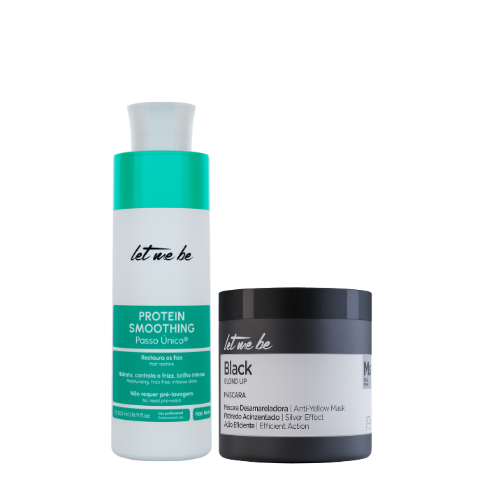 Proteinglättung Einzelschritt | 500 ml + schwarze Maske - grauer Effekt | 500 g