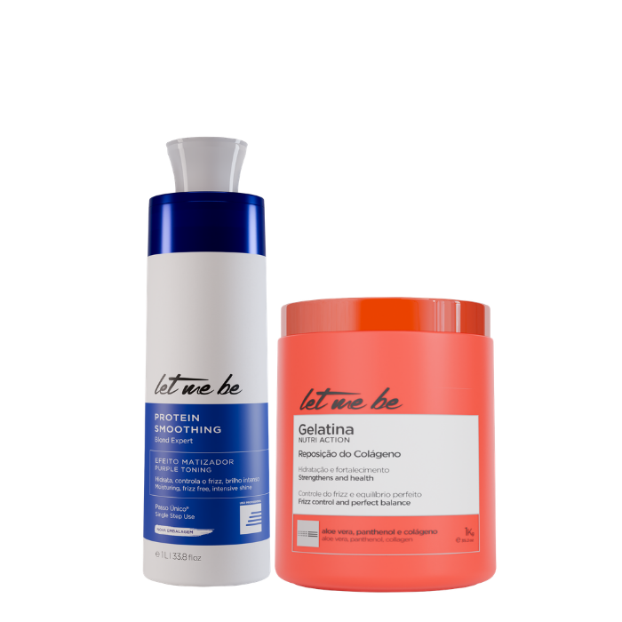 Blonde Expertenschritt -Glattung | 1L + Gelatine Maske - Hydratation und Ersatz von Kollagen | 1 kg