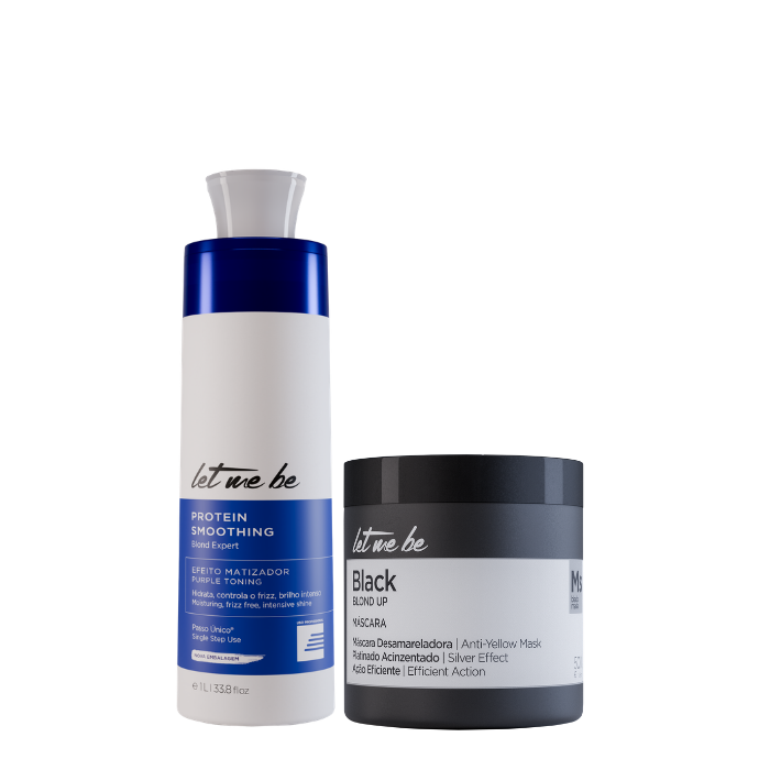 Blonde Expertenschritt -Glattung | 1L + Schwarze Maske - GEIFTE EFFECT | 500 g