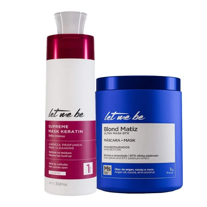 BTX Blond Matiz Ultra Mask | 1 kg + Anti -Waste Shampoo Supreme | 1l