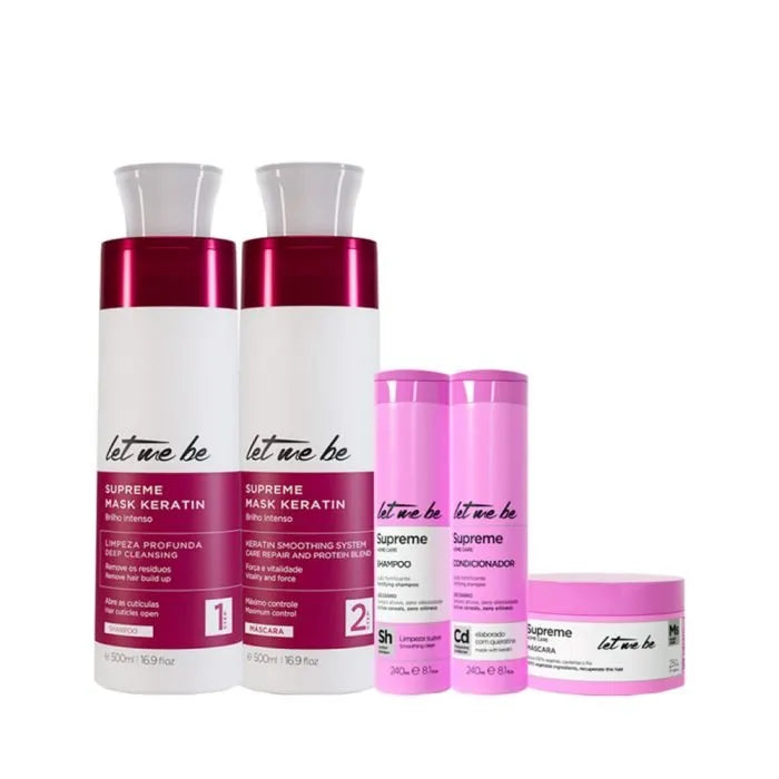 Oberste Glattung Kit Mask Keratin | 2x500ml + Oberste häusliche Pflegekit | Postprogressiv