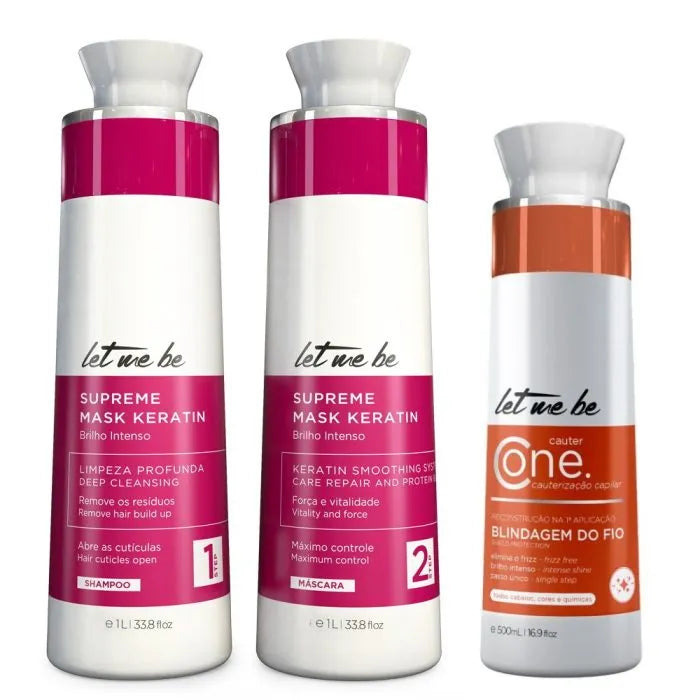 Oberste Glattung Kit Mask Keratin | 2x1l + Kauterkauterisierung Eins - Lassen Sie mich | 500 ml