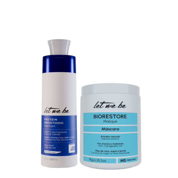Blonde Expertenschritt -Glattung | 1L + Ultra feuchtigkeitsspendende Biorestore -Maske | 1 kg