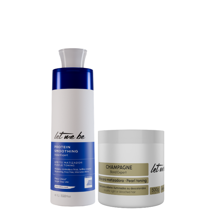 Blonde Expertenschritt -Glattung | 1L + Champagner -Maske - Perlyly Effect | 500 g