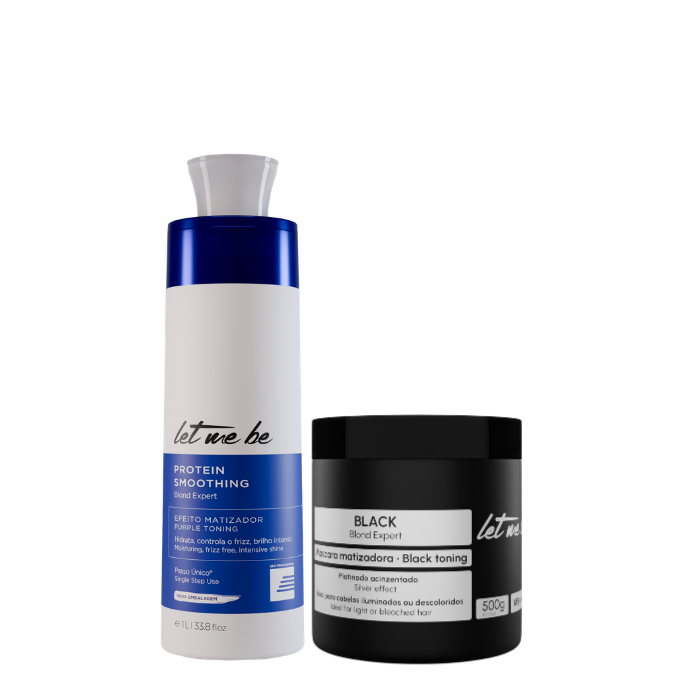 Blonde Expertenschritt -Glattung | 1L + Schwarze Maske - GEIFTE EFFECT | 500 g