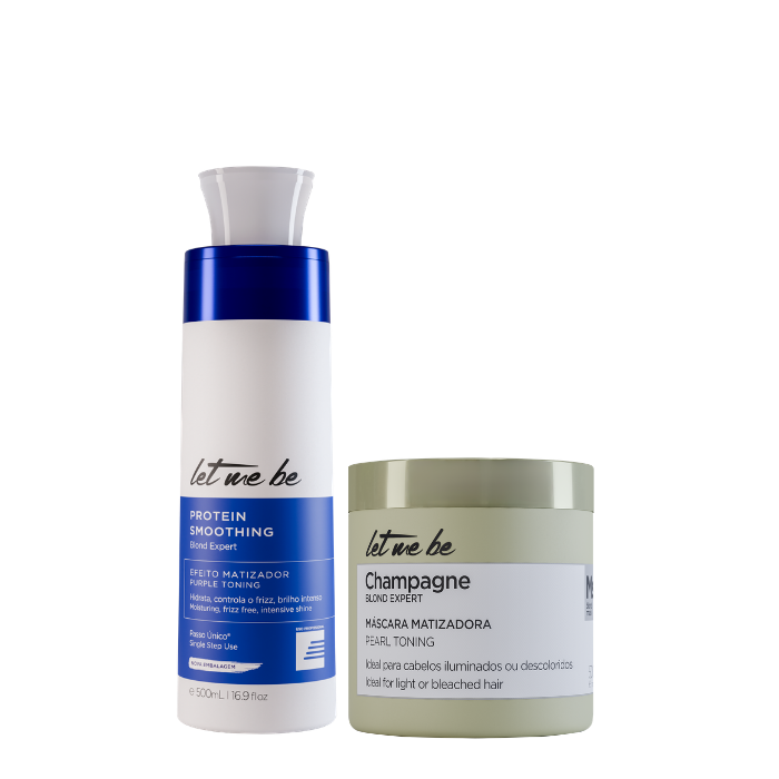 Blonde Expertenschritt -Glattung | 500 ml + Champagnermaske - Perlly Effect | 500 g