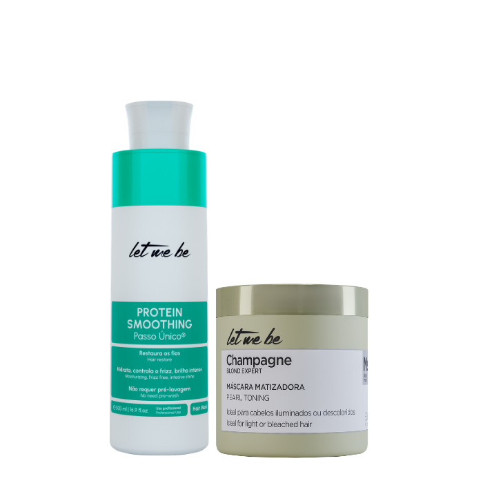 Proteinglättung Einzelschritt | 500 ml + Champagnermaske - Perlly Effect | 500 g