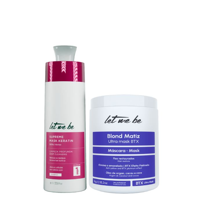 BTX Blond Matiz Ultra Mask | 1 kg + Anti -Waste Shampoo Supreme | 1l