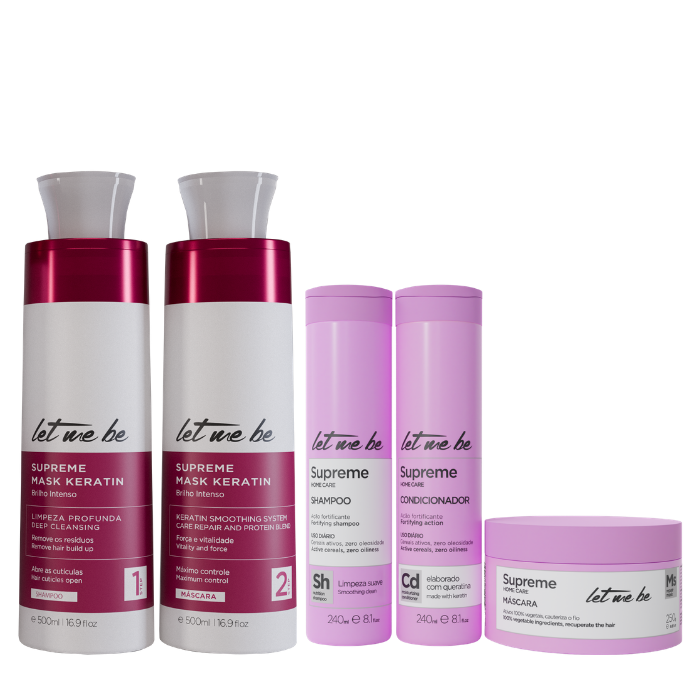 Oberste Glattung Kit Mask Keratin | 2x500ml + Oberste häusliche Pflegekit | Postprogressiv