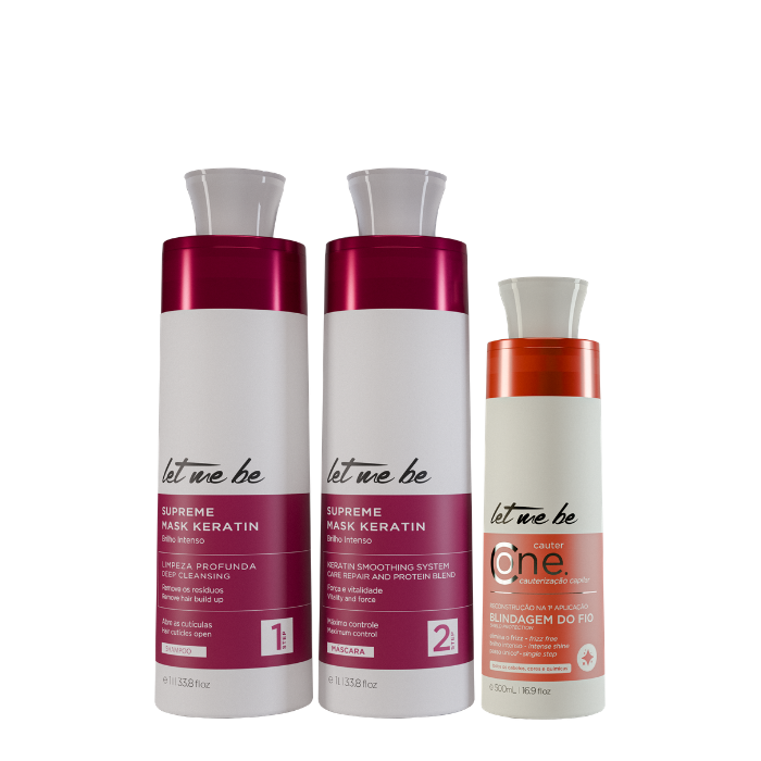 Oberste Glattung Kit Mask Keratin | 2x1l + Kauterkauterisierung Eins - Lassen Sie mich | 500 ml