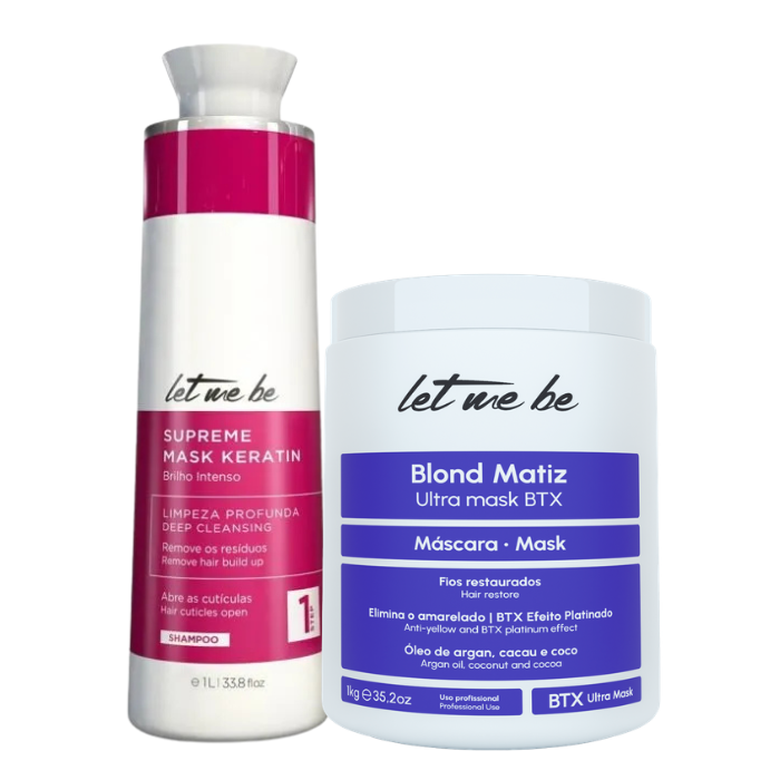 BTX Blond Matiz Ultra Mask | 1 kg + Anti -Waste Shampoo Supreme | 1l
