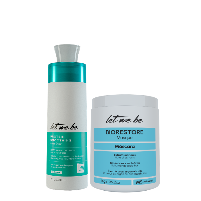Proteinglättung Einzelschritt | 1L + Ultra feuchtigkeitsspendende Biorestore -Maske | 1 kg