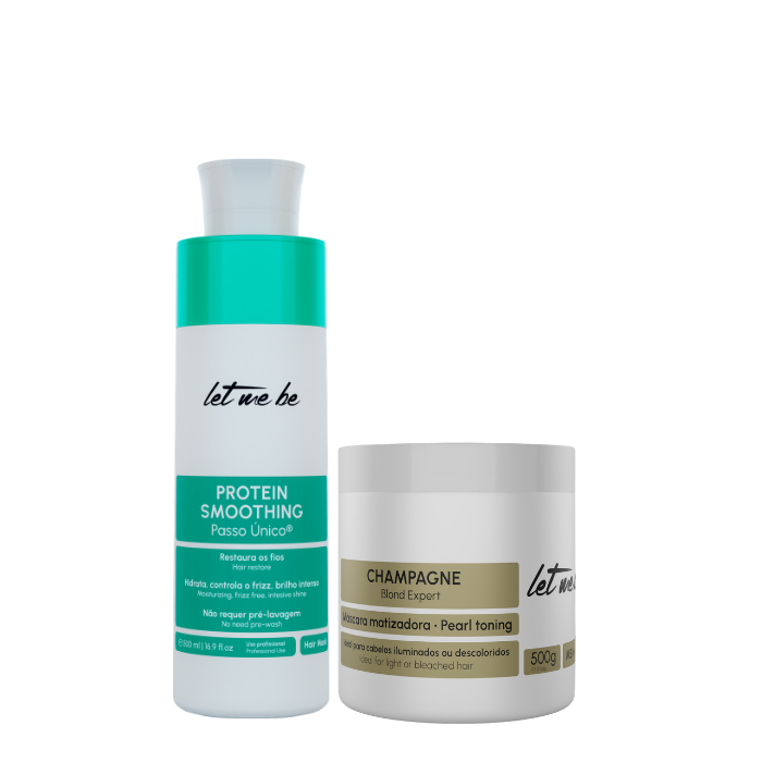 Proteinglättung Einzelschritt | 500 ml + Champagnermaske - Perlly Effect | 500 g