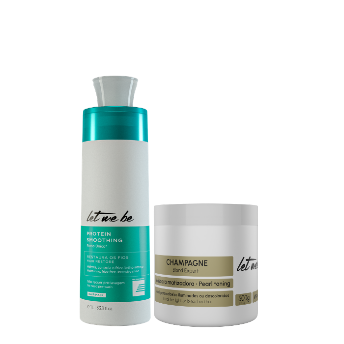 Proteinglättung Einzelschritt | 1L + Champagner -Maske - Perlyly Effect | 500 g