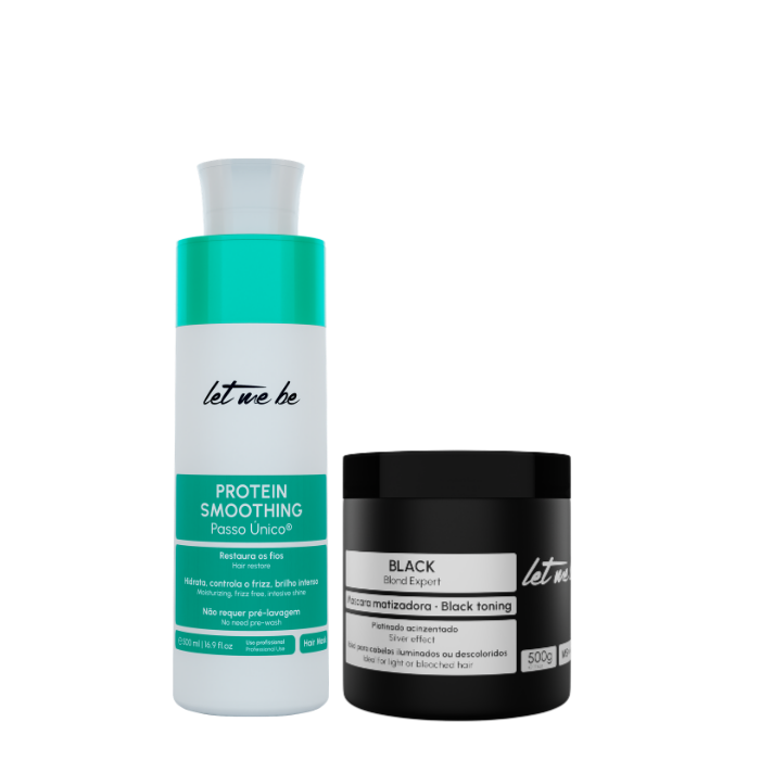 Proteinglättung Einzelschritt | 500 ml + schwarze Maske - grauer Effekt | 500 g