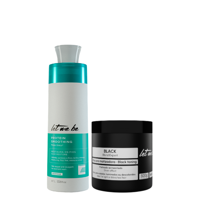 Proteinglättung Einzelschritt | 1L + Schwarze Maske - GEIFTE EFFECT | 500 g