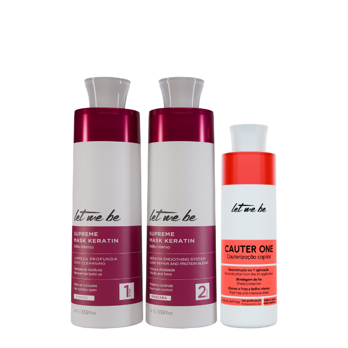 Oberste Glattung Kit Mask Keratin | 2x1l + Kauterkauterisierung Eins - Lassen Sie mich | 500 ml